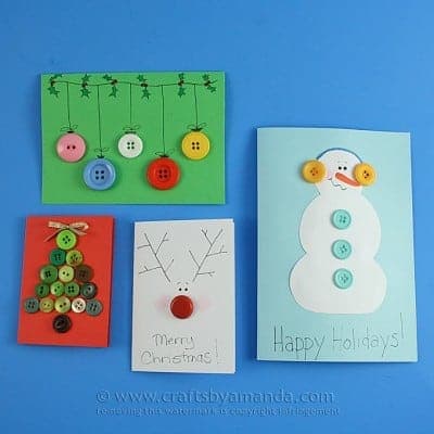 Homemade Button Cards for Christmas - Crafts by Amanda